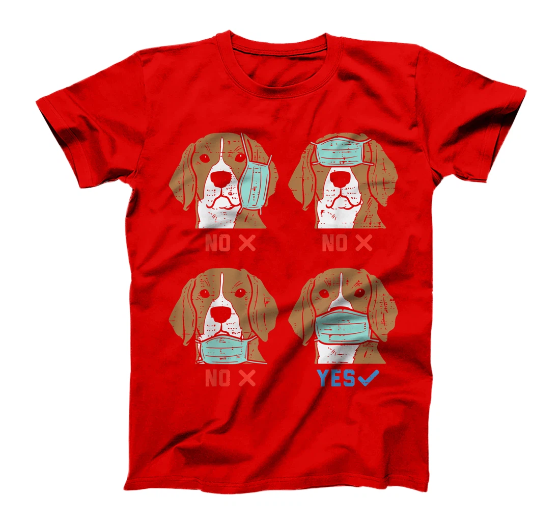 Beagle Face Mask Funny Social Distancing Quarantine Dog Gift T-Shirt