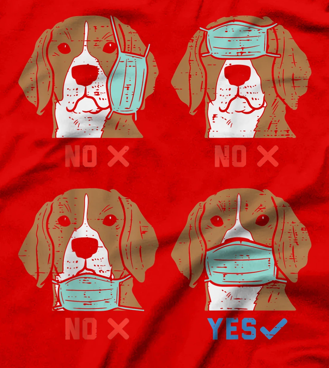 Beagle Face Mask Funny Social Distancing Quarantine Dog Gift T-Shirt