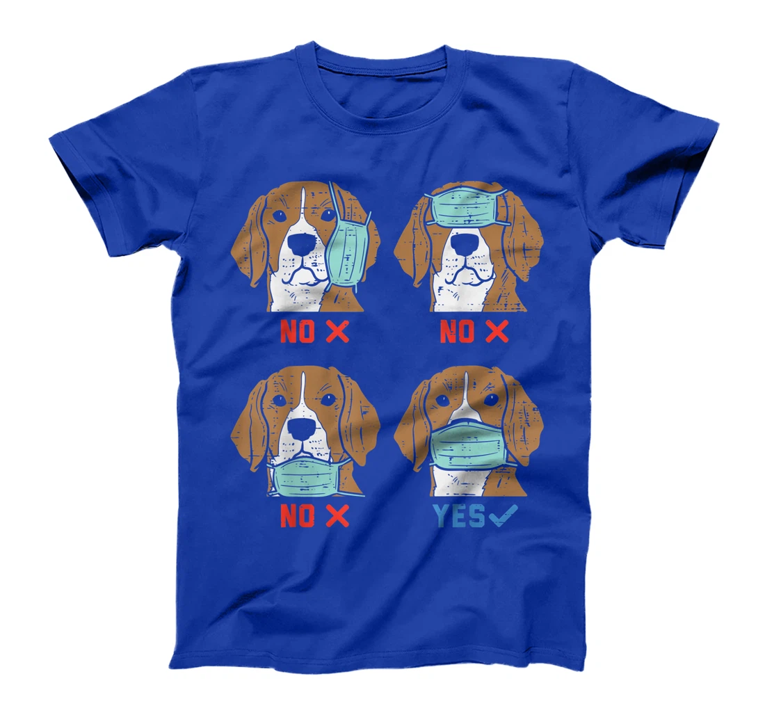 Beagle Face Mask Funny Social Distancing Quarantine Dog Gift T-Shirt