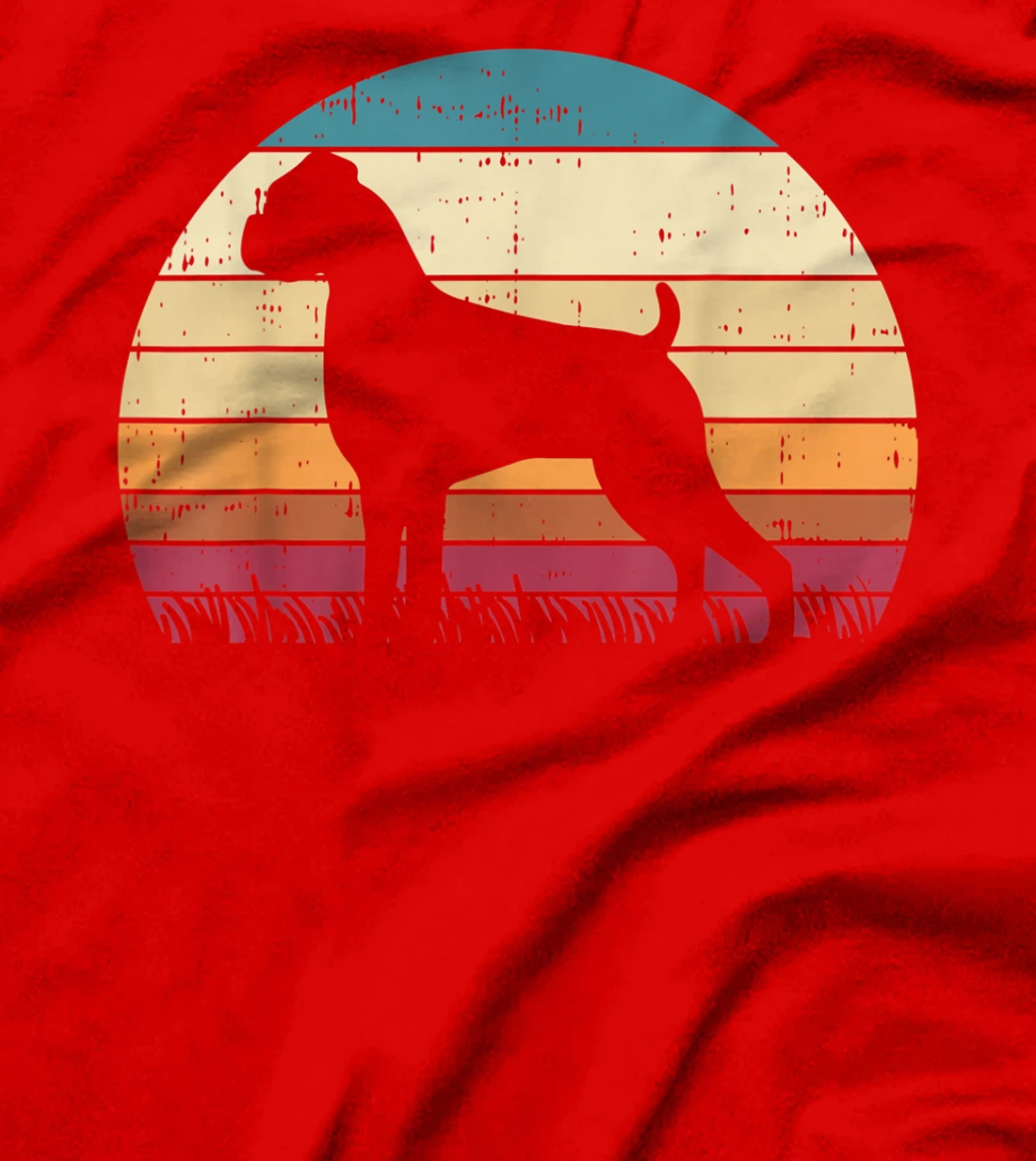 Boxer Silhouette Sunset Retro Animal Pet Dog Lover Gift T-Shirt