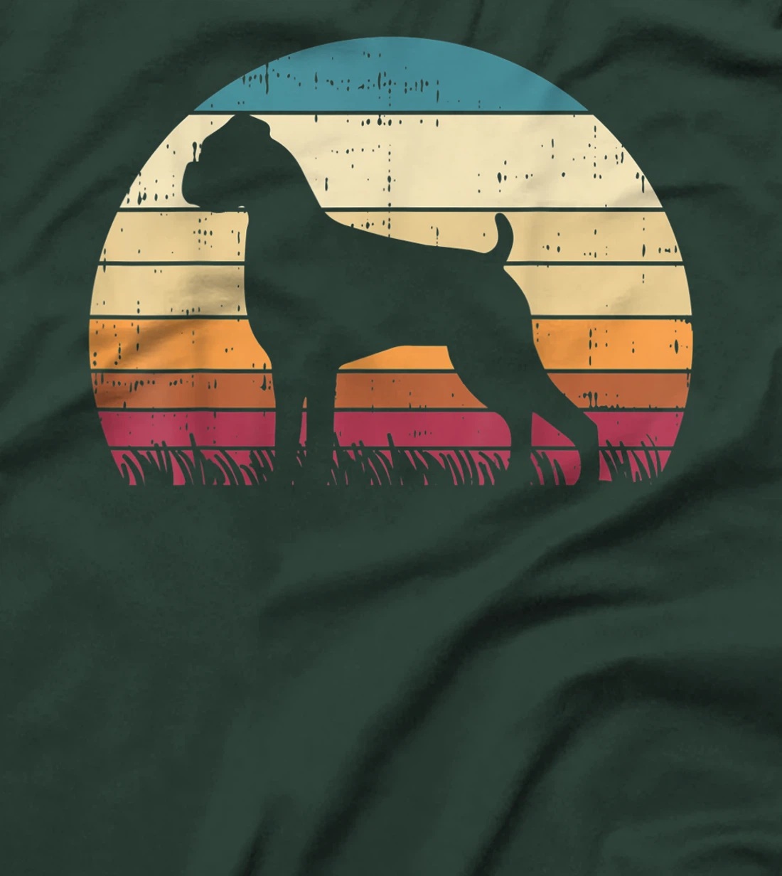 Boxer Silhouette Sunset Retro Animal Pet Dog Lover Gift T-Shirt