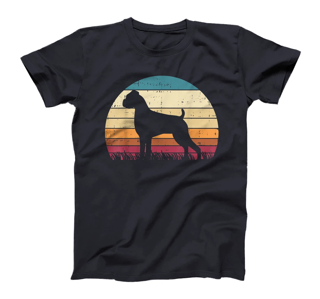 Boxer Silhouette Sunset Retro Animal Pet Dog Lover Gift T-Shirt