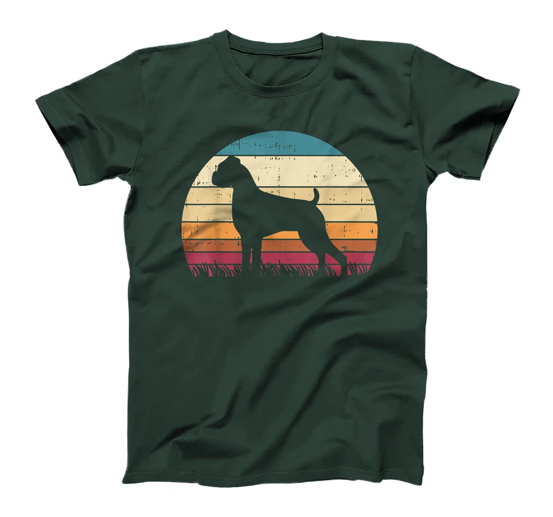 Boxer Silhouette Sunset Retro Animal Pet Dog Lover Gift T-Shirt