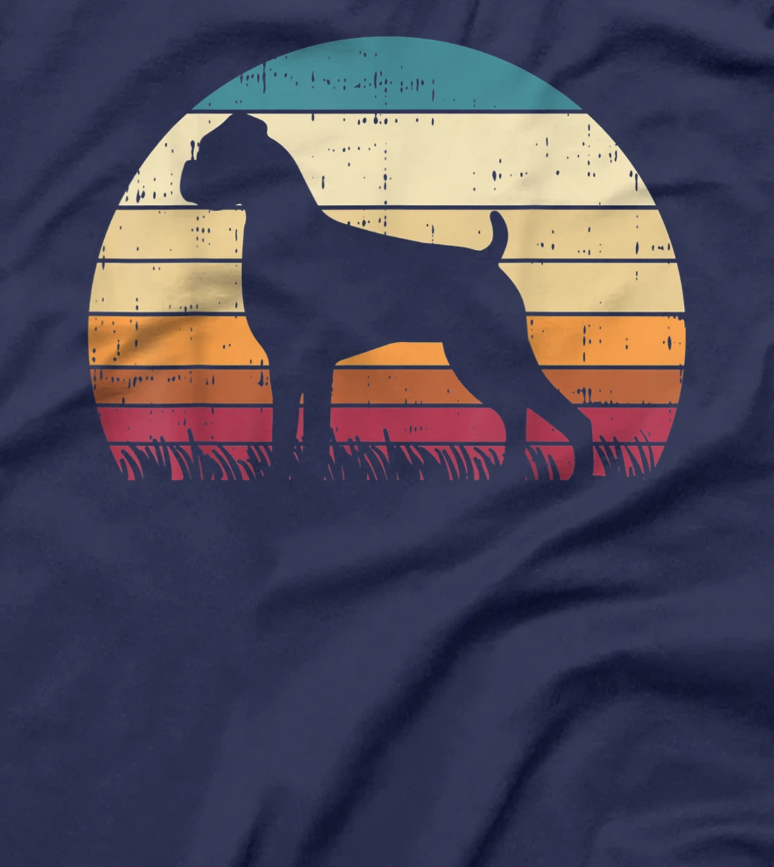Boxer Silhouette Sunset Retro Animal Pet Dog Lover Gift T-Shirt