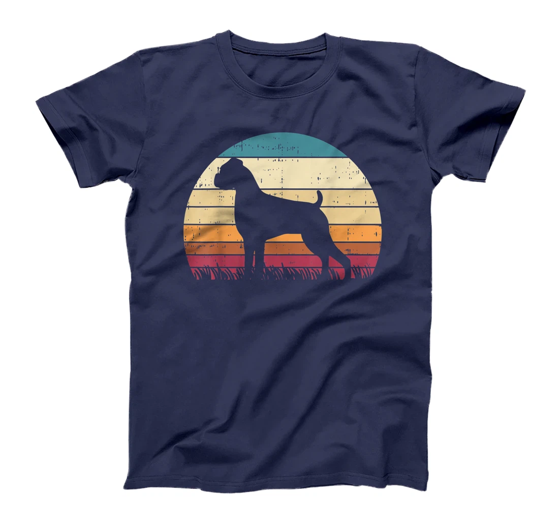 Boxer Silhouette Sunset Retro Animal Pet Dog Lover Gift T-Shirt
