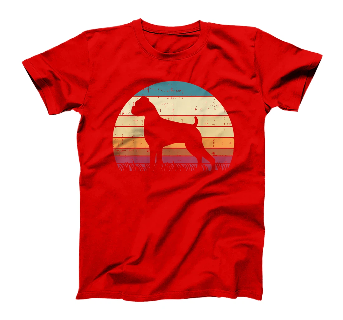 Boxer Silhouette Sunset Retro Animal Pet Dog Lover Gift T-Shirt
