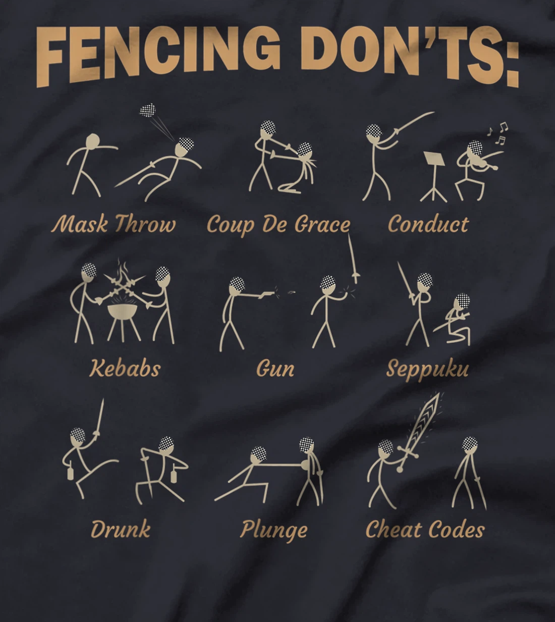 Fencing Don't | Fencing Funny Sabre Sword Fencer T-Shirt