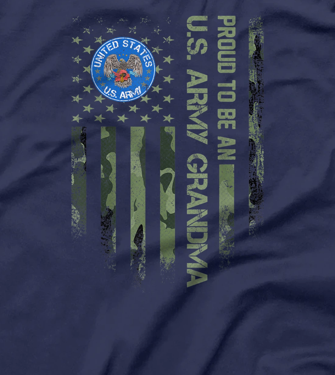 Vintage USA American Camo Flag Proud To Be An Army Grandma T-Shirt