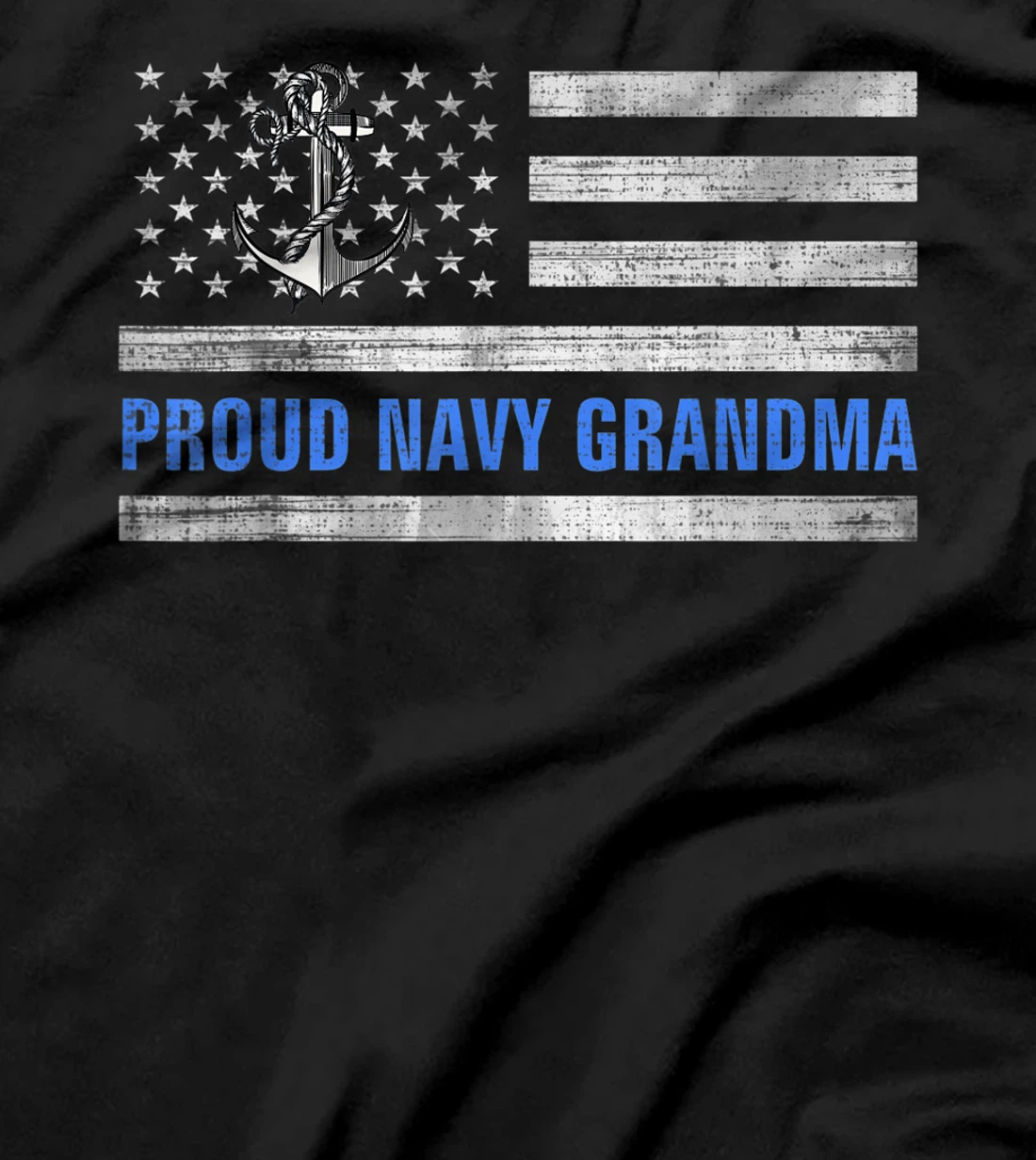 Vintage American Flag Proud Navy Grandma Veteran Day T-Shirt