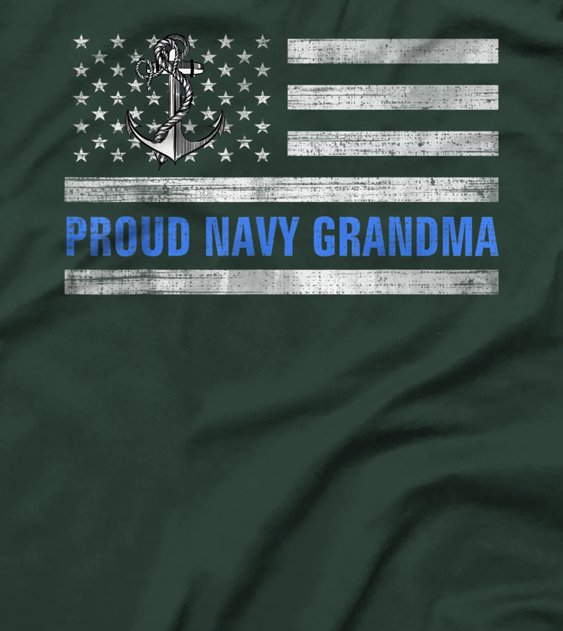 Vintage American Flag Proud Navy Grandma Veteran Day T-Shirt