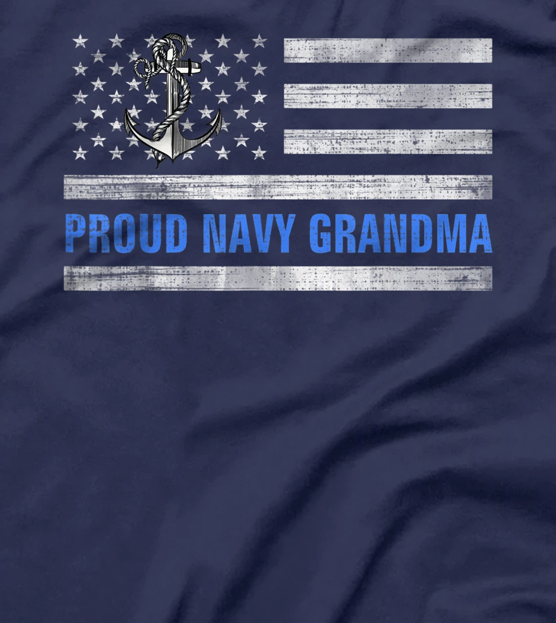 Vintage American Flag Proud Navy Grandma Veteran Day T-Shirt