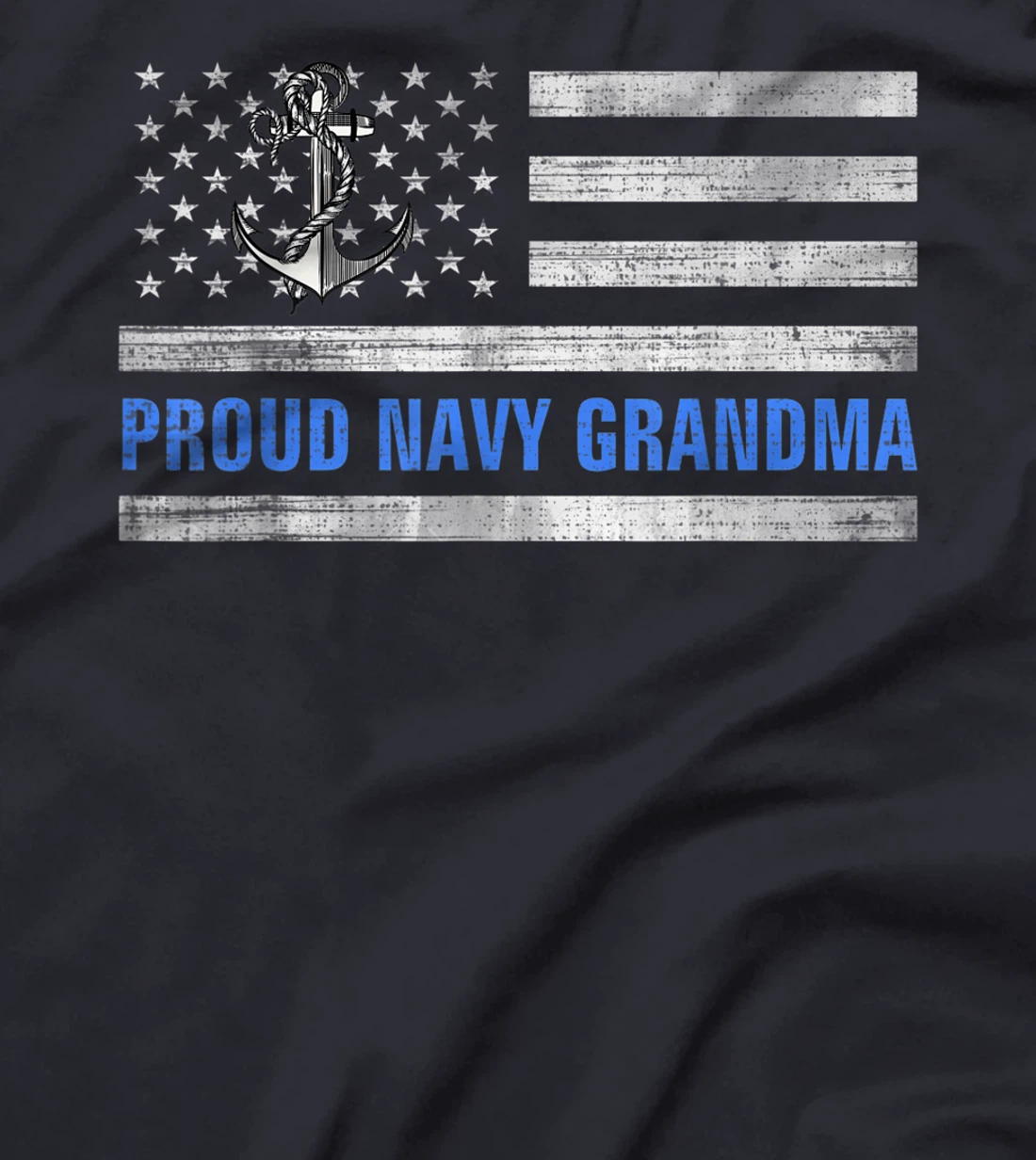 Vintage American Flag Proud Navy Grandma Veteran Day T-Shirt