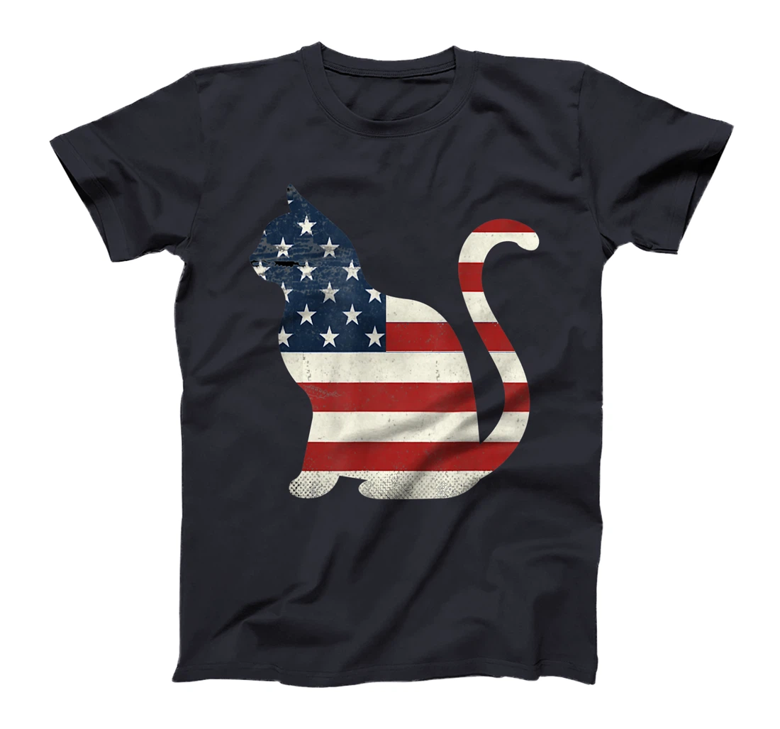 Proud Cat 4th of July American Flag Collections T-Shirt