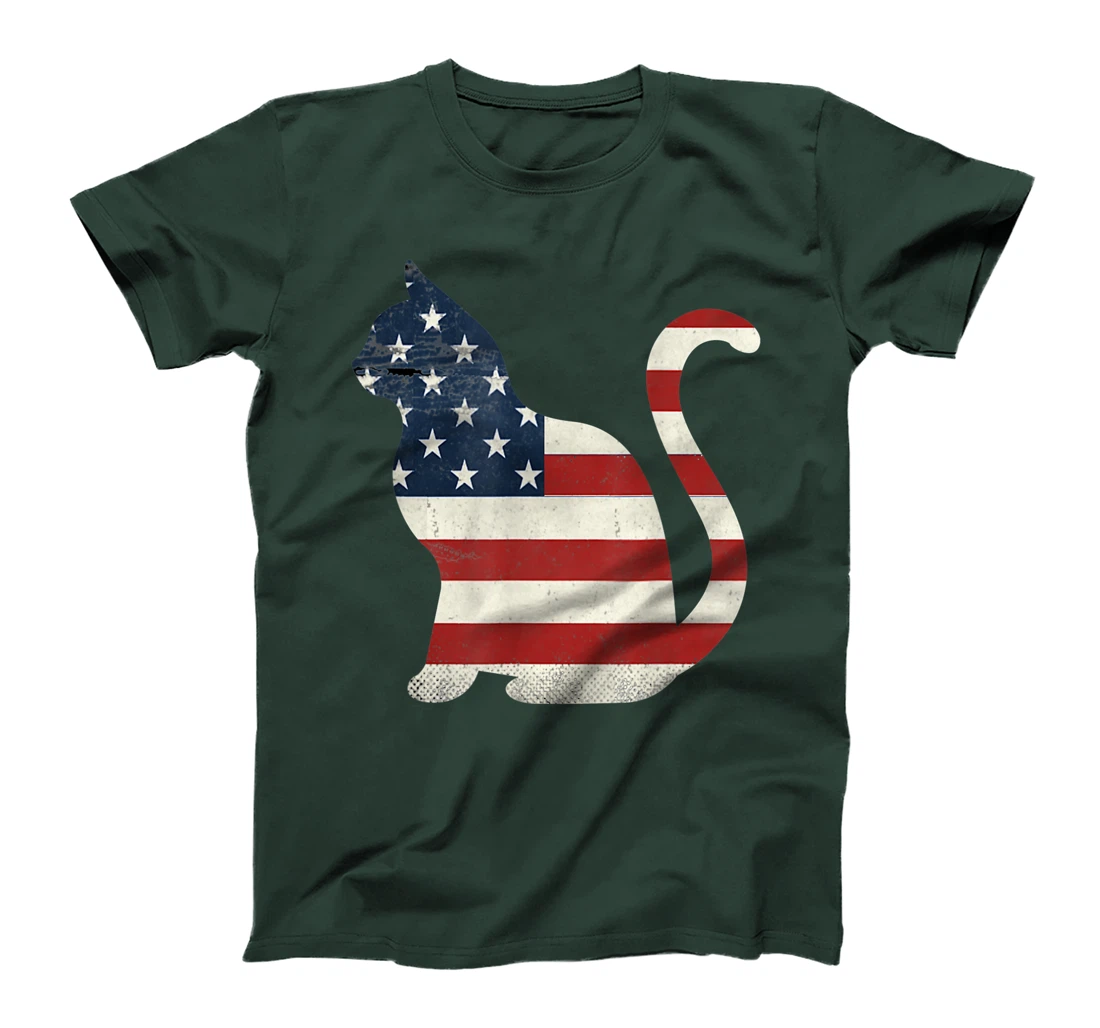 Proud Cat 4th of July American Flag Collections T-Shirt