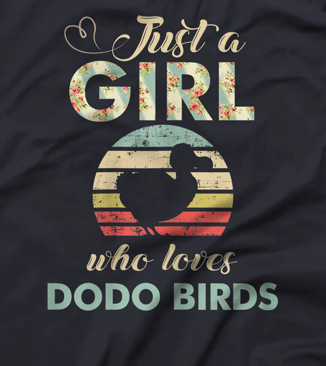 Just A Girl Who Loves Dodo Birds Retro Vintage Dodo Bird T-Shirt