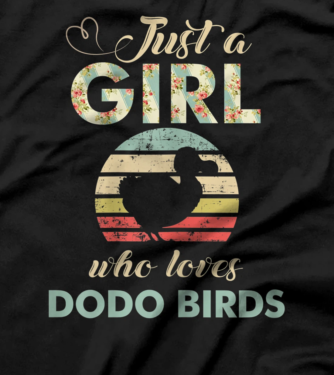 Just A Girl Who Loves Dodo Birds Retro Vintage Dodo Bird T-Shirt