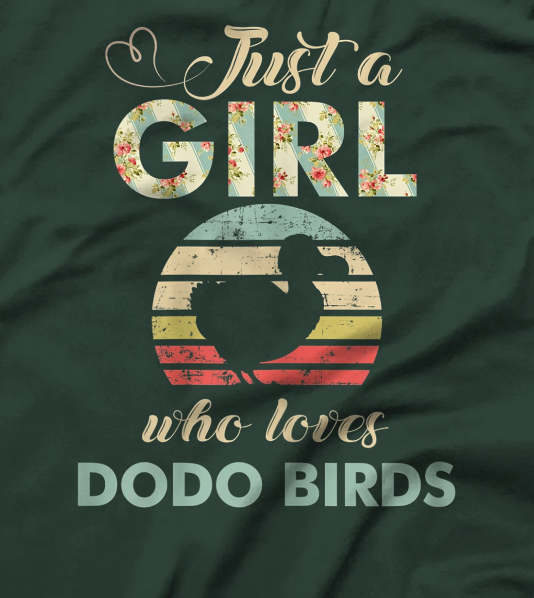Just A Girl Who Loves Dodo Birds Retro Vintage Dodo Bird T-Shirt