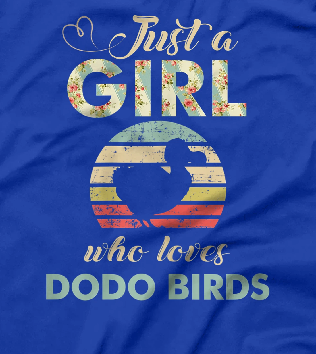 Just A Girl Who Loves Dodo Birds Retro Vintage Dodo Bird T-Shirt
