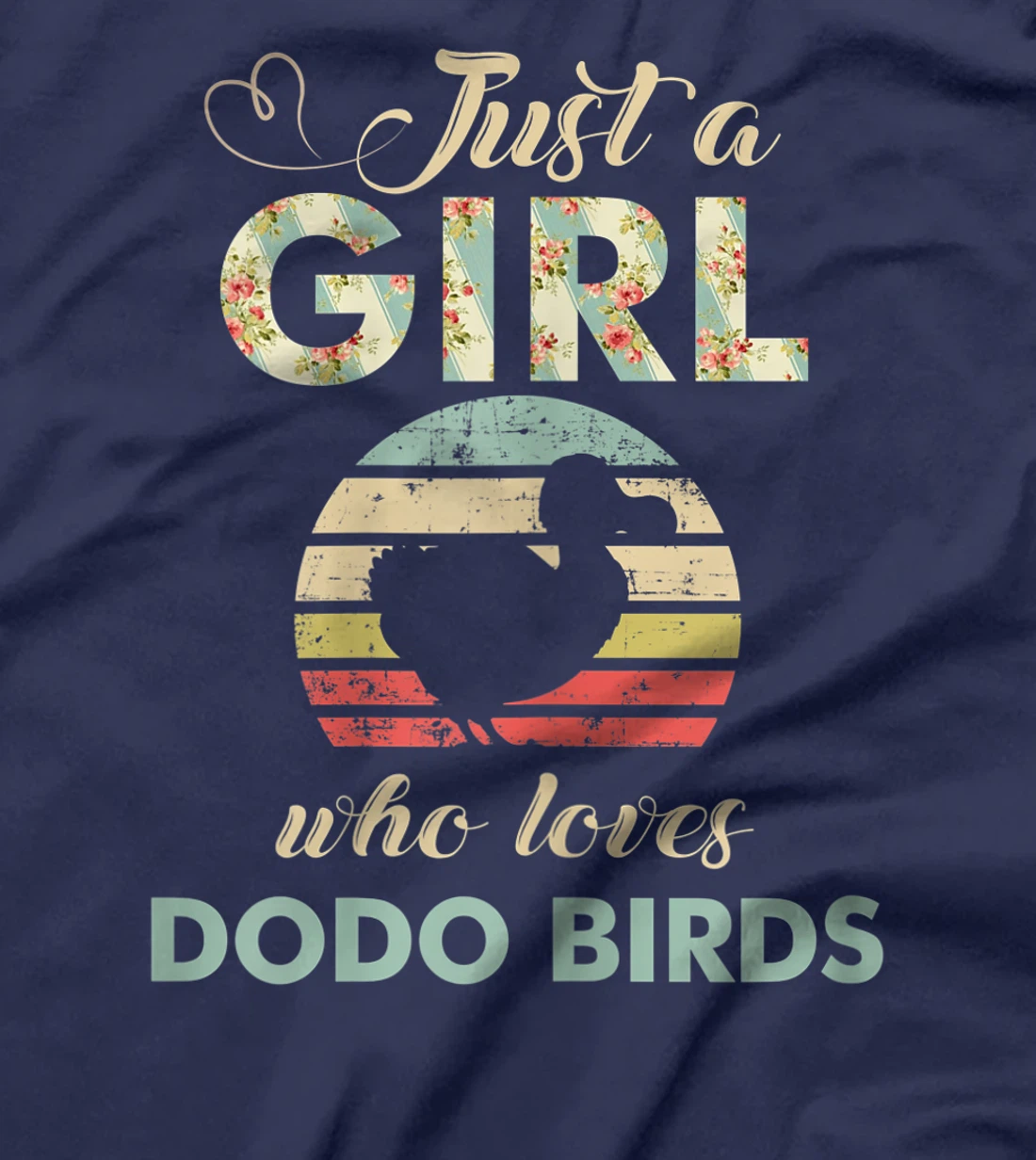 Just A Girl Who Loves Dodo Birds Retro Vintage Dodo Bird T-Shirt
