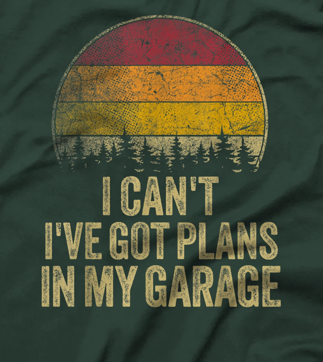 I Can't I've Got Plans In My Garage Mechanic Auto Retro Car T-Shirt