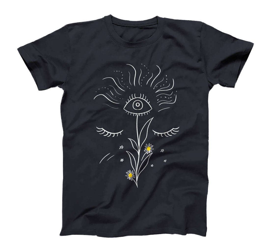 Galaxy Third Eye Flower Dream Minimal Space Art Women Gift T-Shirt