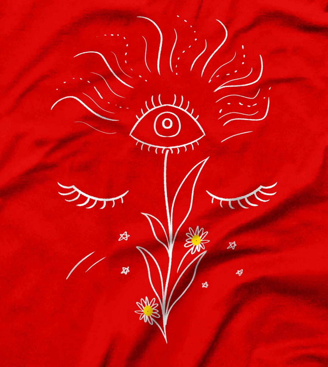 Galaxy Third Eye Flower Dream Minimal Space Art Women Gift T-Shirt
