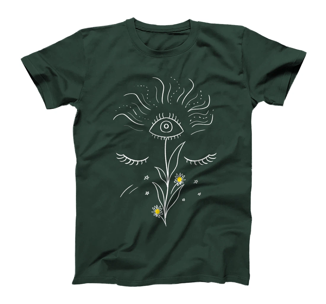 Galaxy Third Eye Flower Dream Minimal Space Art Women Gift T-Shirt