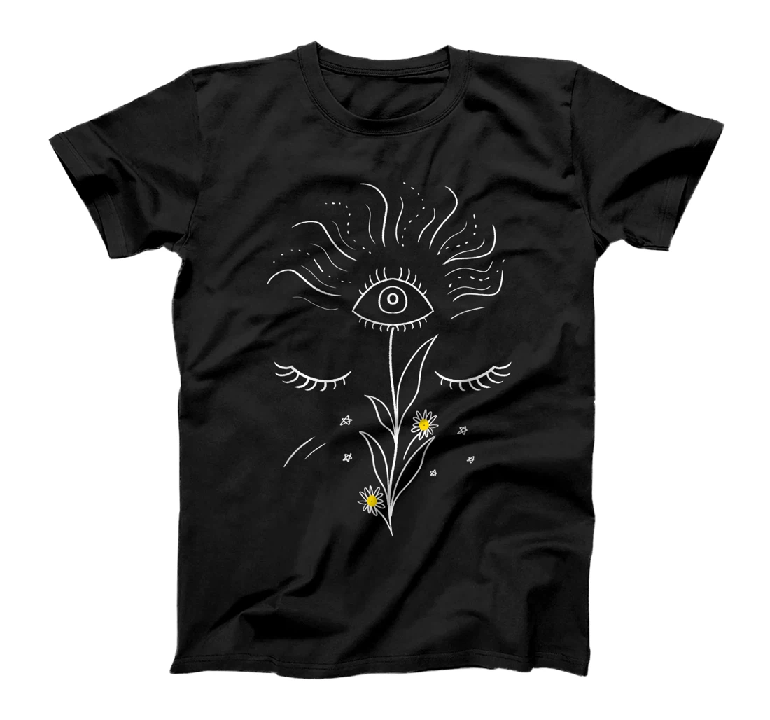 Galaxy Third Eye Flower Dream Minimal Space Art Women Gift T-Shirt