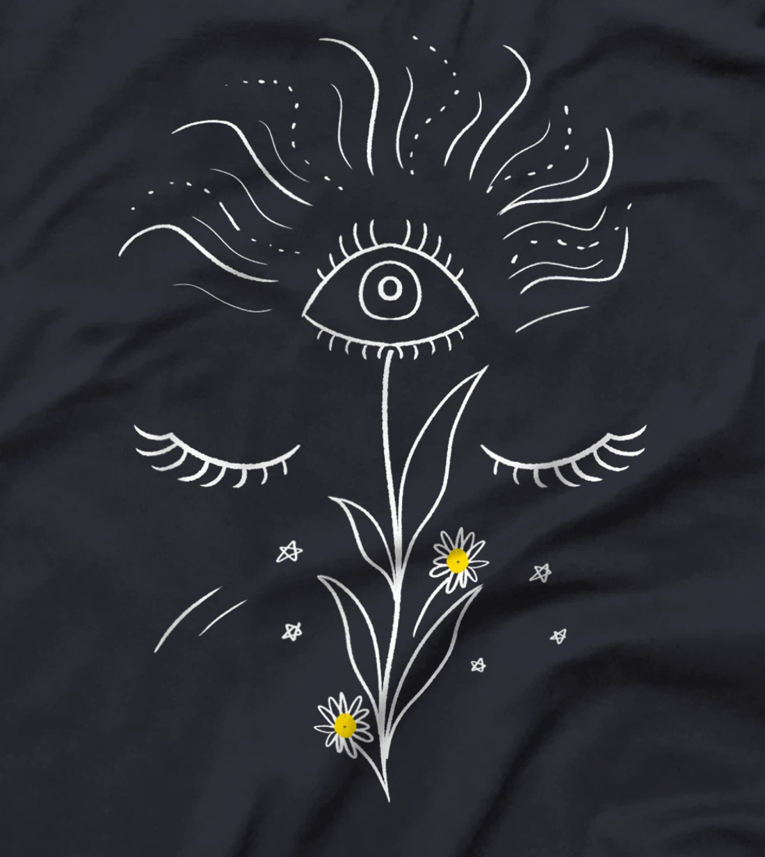 Galaxy Third Eye Flower Dream Minimal Space Art Women Gift T-Shirt