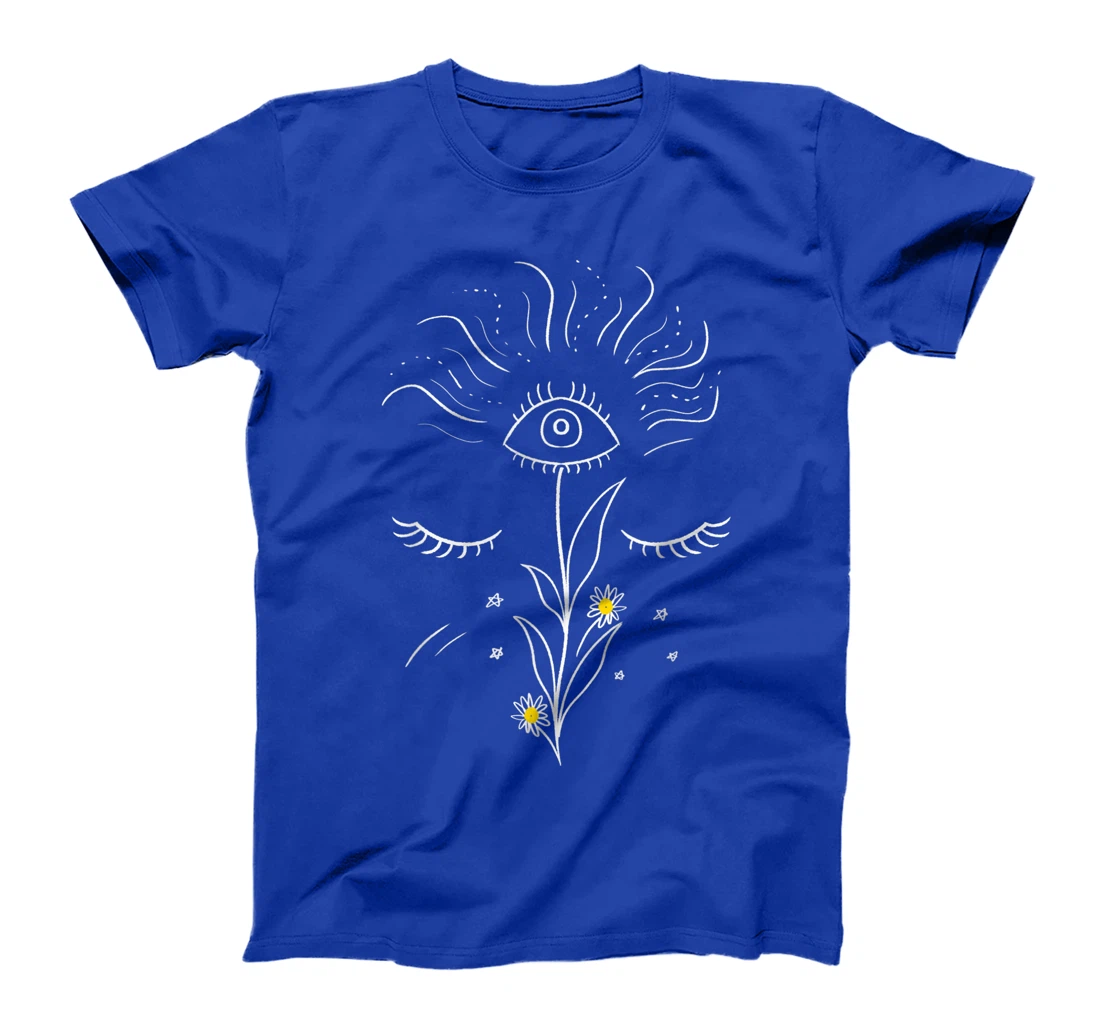 Galaxy Third Eye Flower Dream Minimal Space Art Women Gift T-Shirt