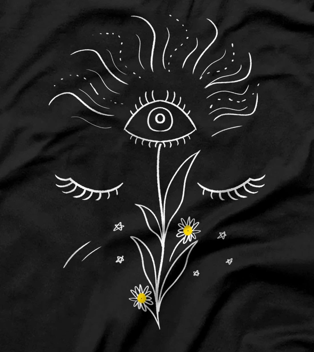 Galaxy Third Eye Flower Dream Minimal Space Art Women Gift T-Shirt