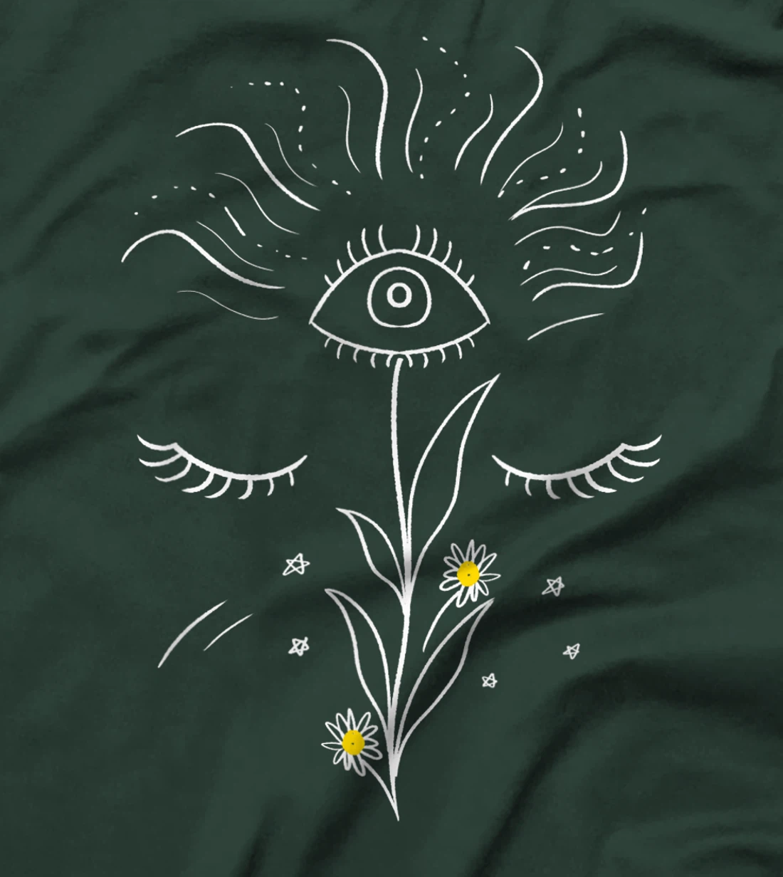 Galaxy Third Eye Flower Dream Minimal Space Art Women Gift T-Shirt