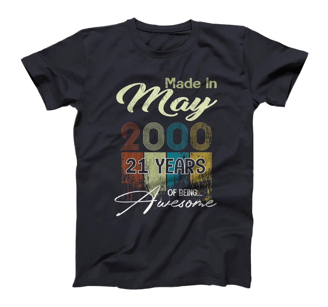 Distressed May 2000 Decorations 21st Birthday 21 Years Old T-Shirt