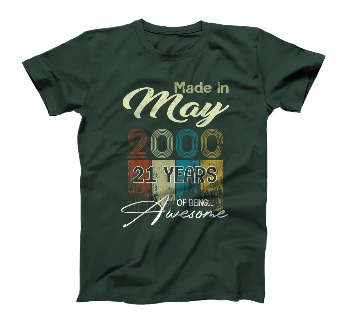 Distressed May 2000 Decorations 21st Birthday 21 Years Old T-Shirt