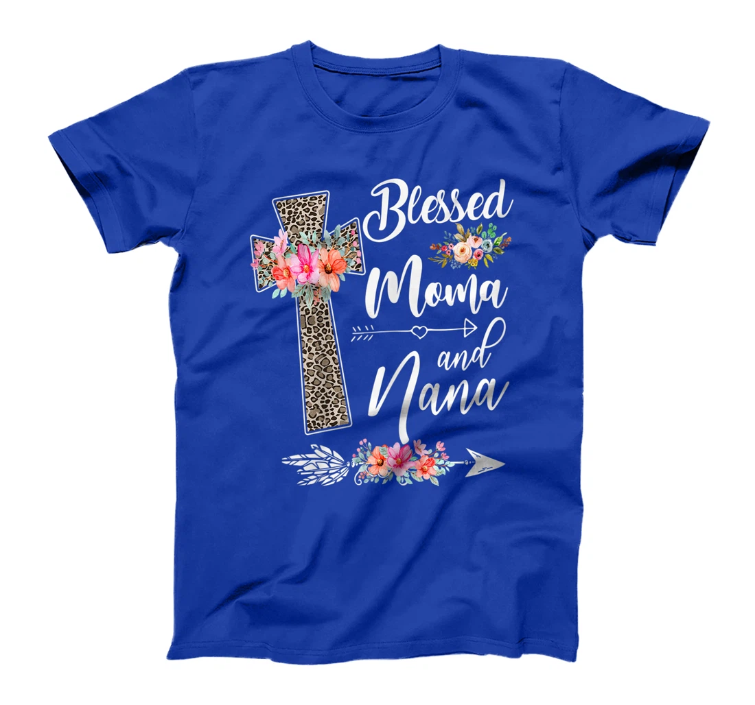 Womens Blessed To Be Called Moma And Nana T-Shirt Funny Nana T-Shirt