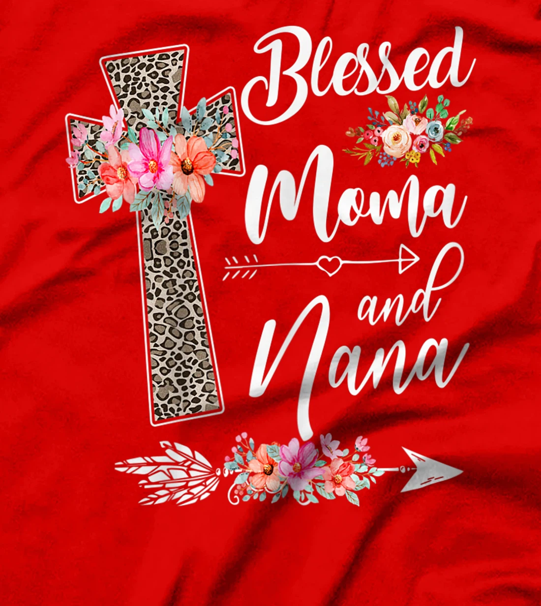 Womens Blessed To Be Called Moma And Nana T-Shirt Funny Nana T-Shirt