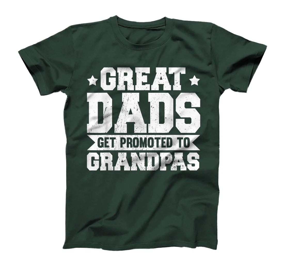 Mens Great Dads Get Promoted To Grandpa Fathers Day T-Shirt
