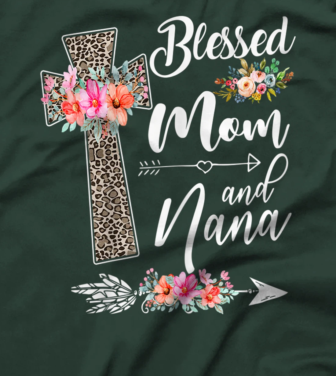 Womens Blessed To Be Called Mom And Nana T-Shirt Funny Nana T-Shirt