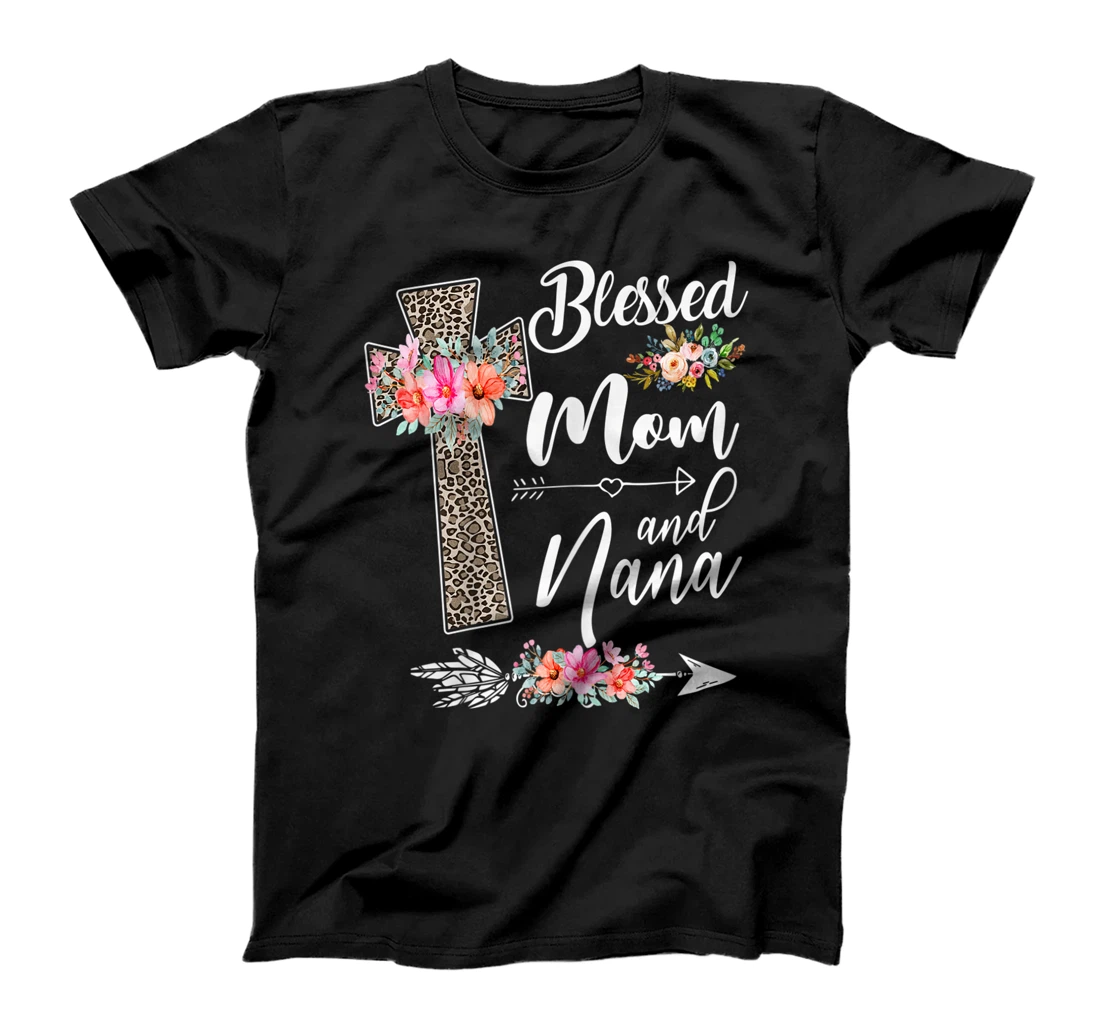 Womens Blessed To Be Called Mom And Nana T-Shirt Funny Nana T-Shirt