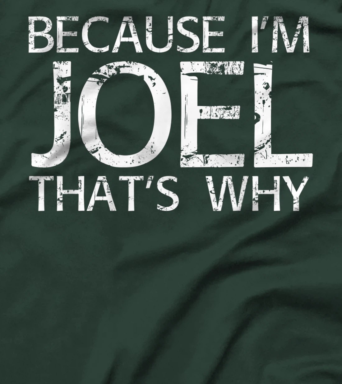 BECAUSE I'M JOEL THAT'S WHY Fun Funny Gift Idea T-Shirt