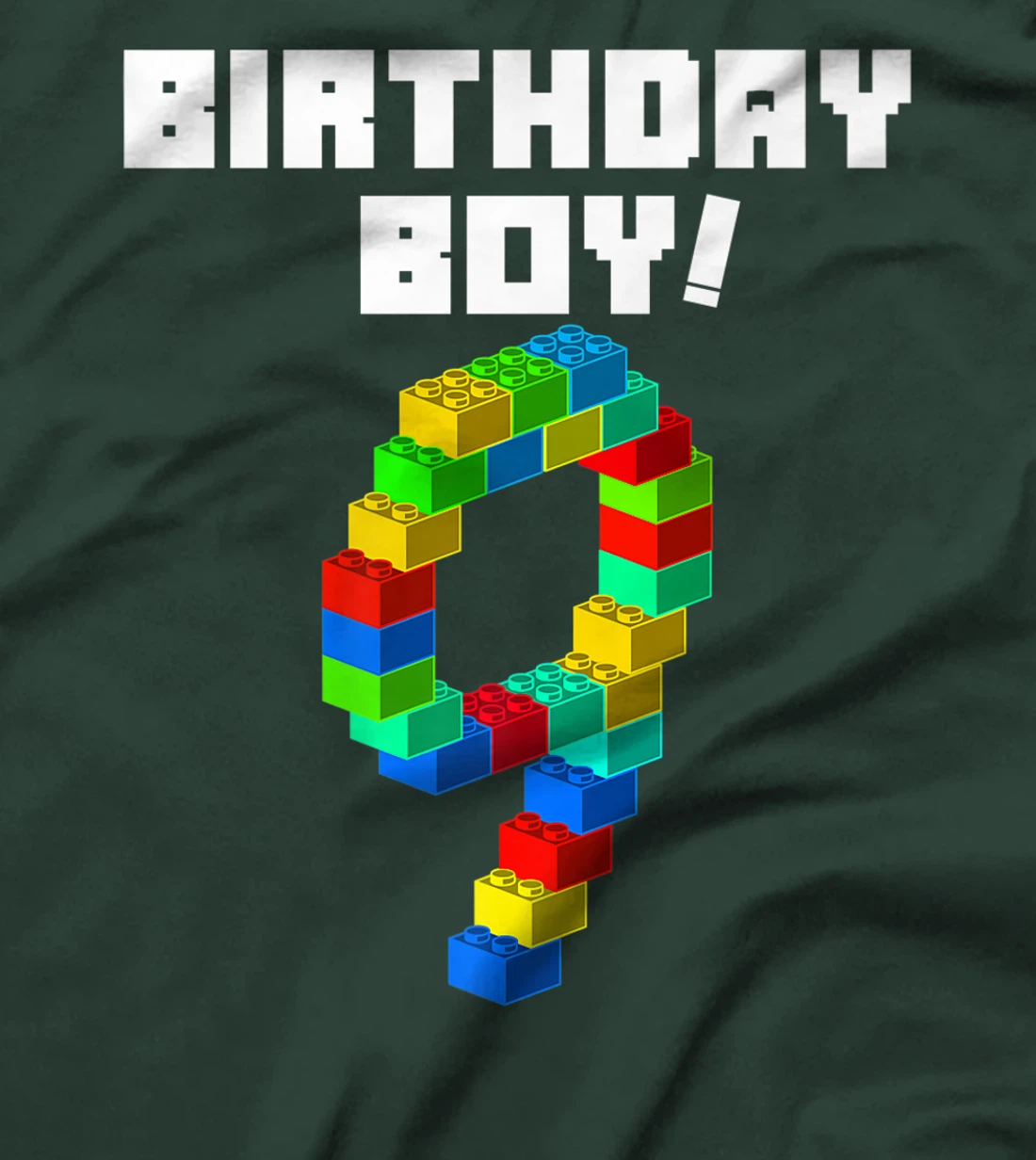 Cute 9th Birthday Gift 9 Years Old Block Building Boys Kids Premium T-Shirt