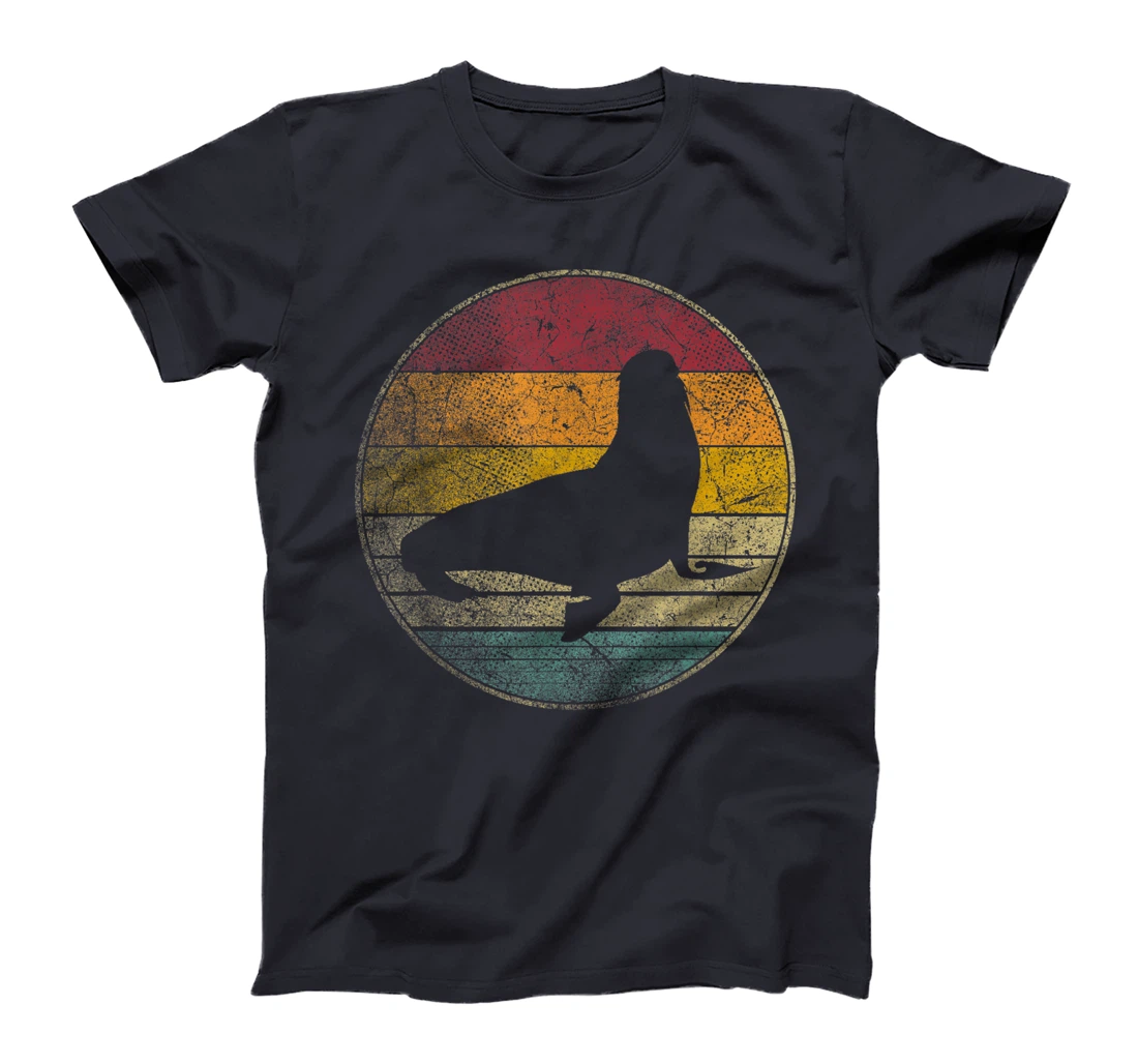 Seal Nature Sea Ocean Vintage Distressed Retro Silhouette T-Shirt