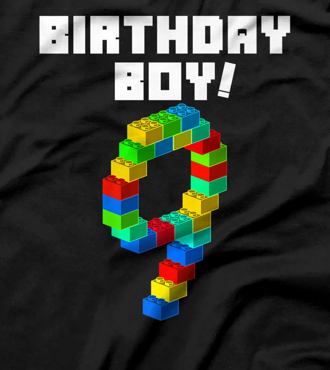 Cute 9th Birthday Gift 9 Years Old Block Building Boys Kids Premium T-Shirt