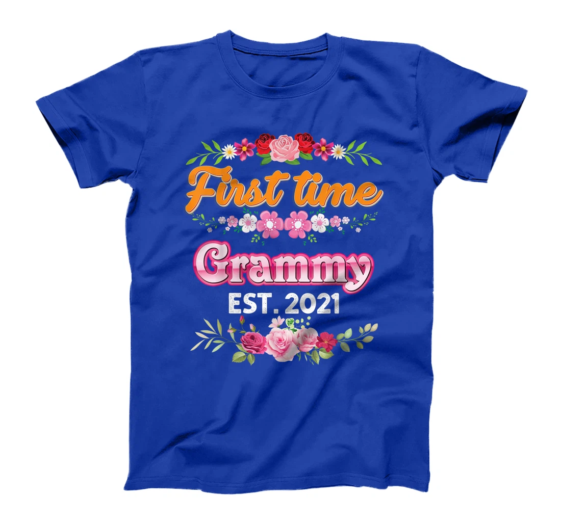 First Time Grammy Est 2021 New Baby Rose Floral Mother Day T-Shirt