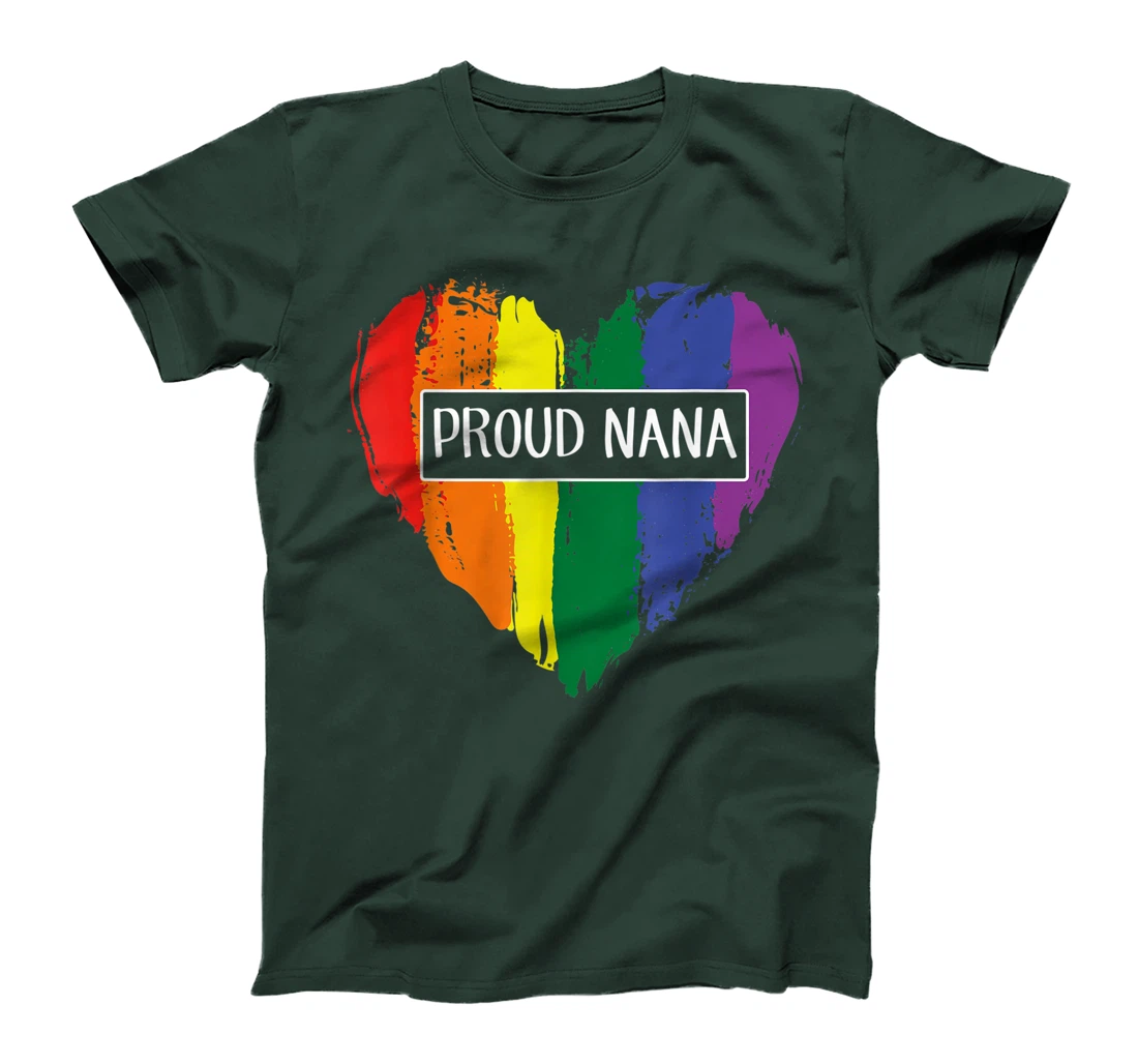 Proud Nana Heart Lgbt Rainbow Flag T-Shirt