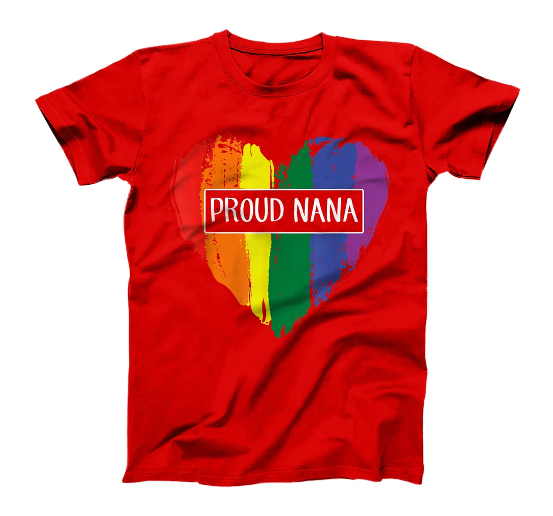Proud Nana Heart Lgbt Rainbow Flag T-Shirt