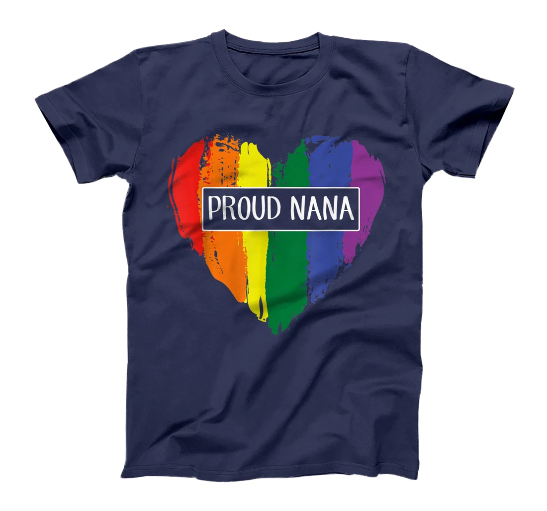 Proud Nana Heart Lgbt Rainbow Flag T-Shirt