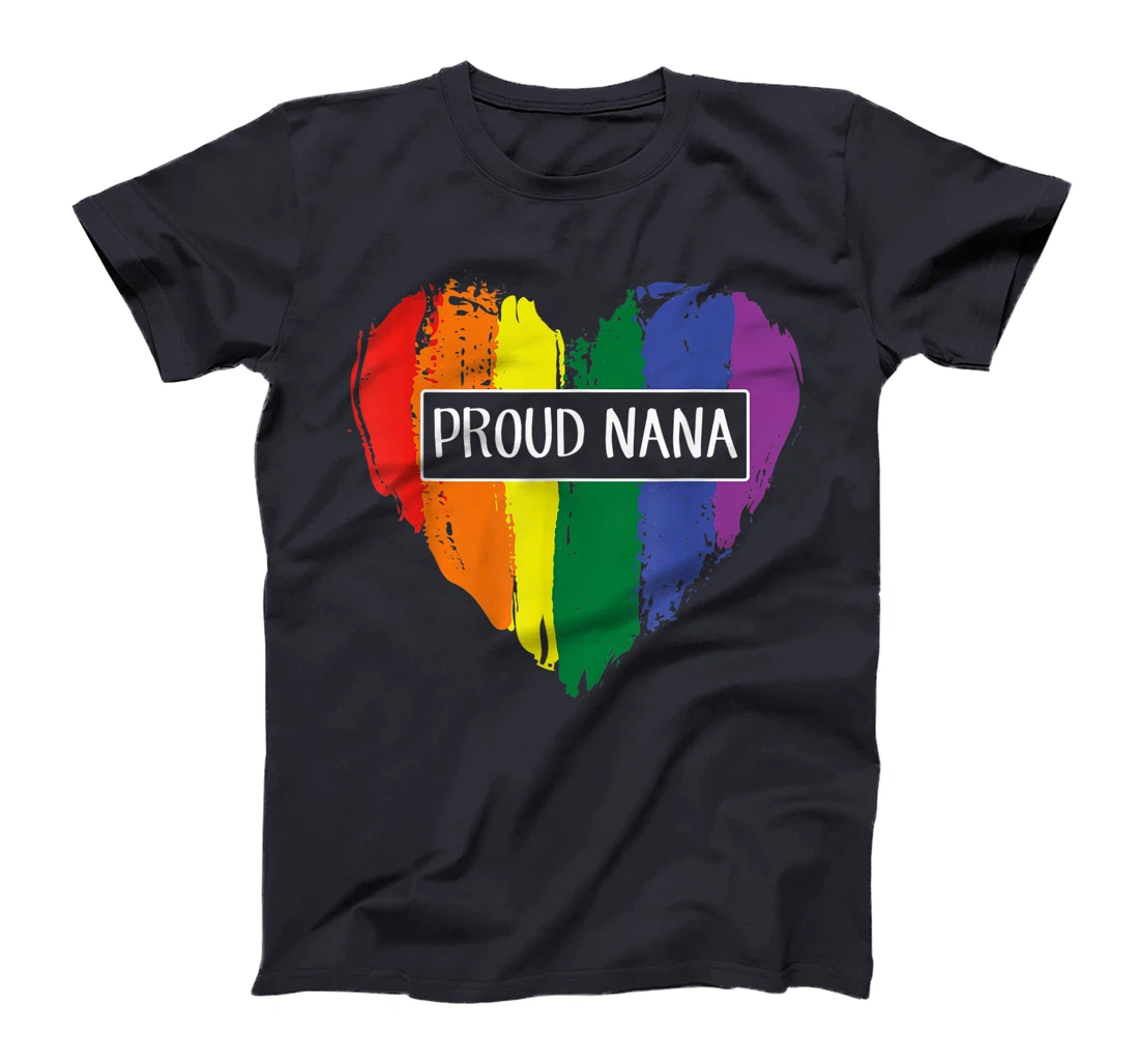 Proud Nana Heart Lgbt Rainbow Flag T-Shirt