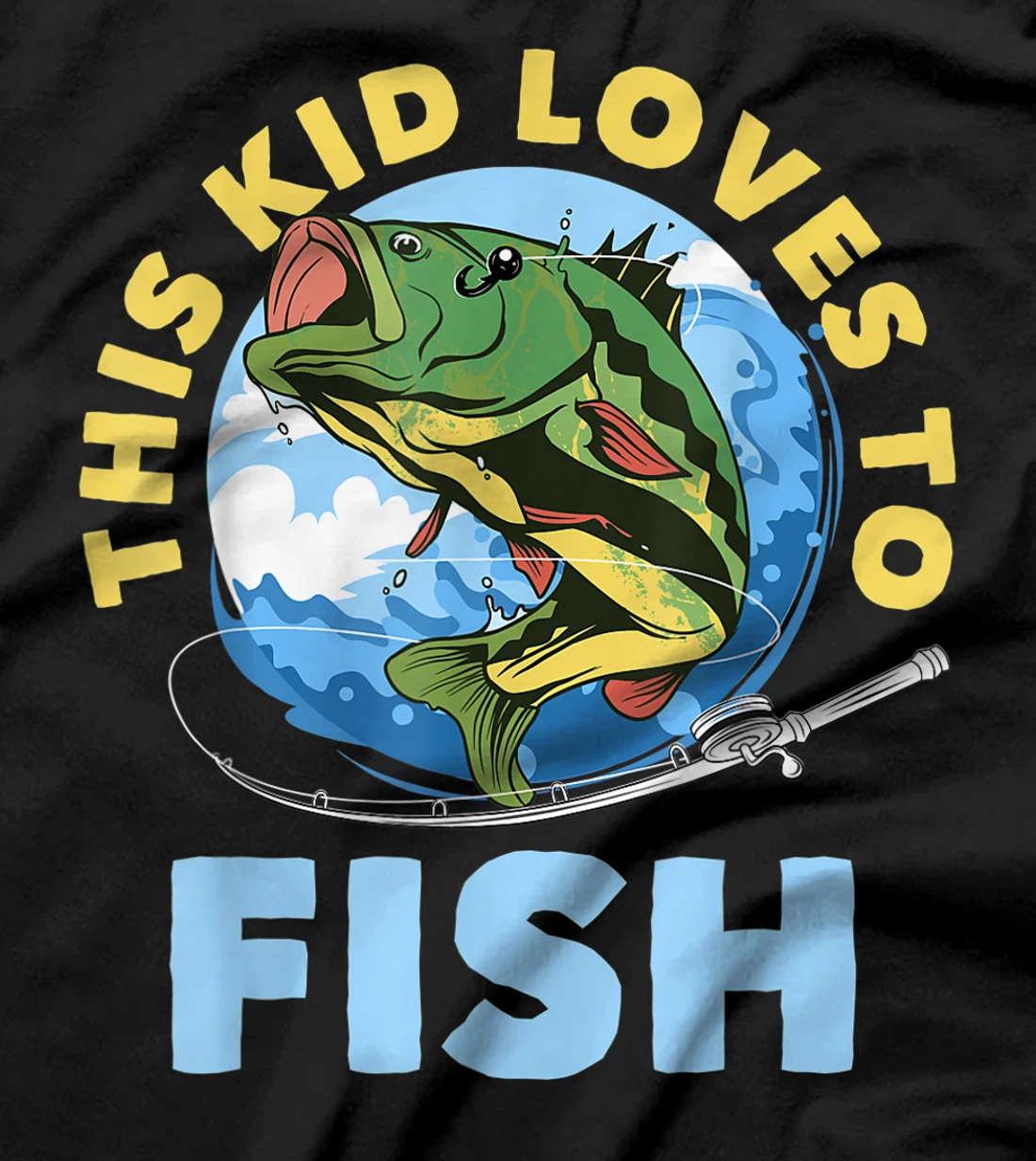 This Kid Loves To Fish Funny Fisherman Fishing Lover Gift T-Shirt