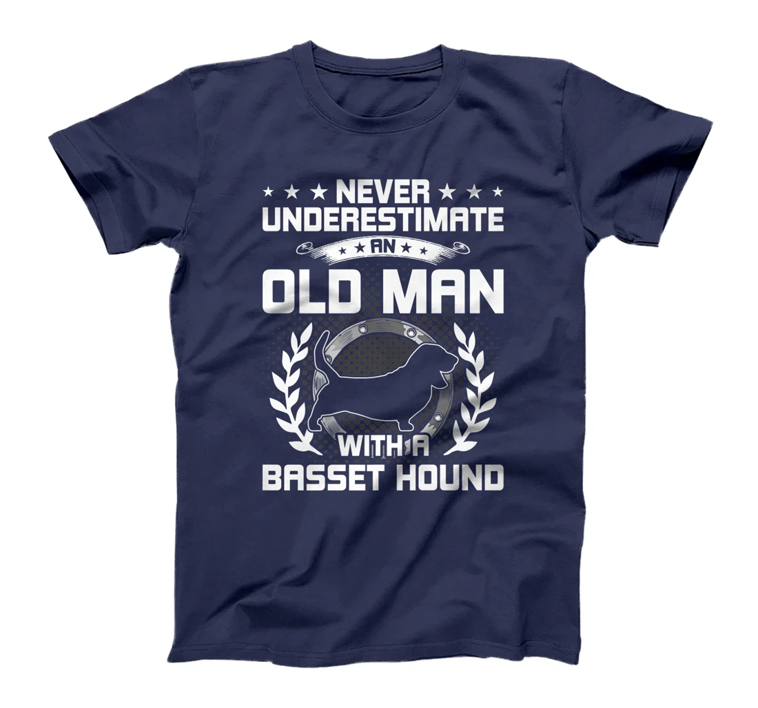 Never Underestimate an old man with a Basset Hound Premium T-Shirt